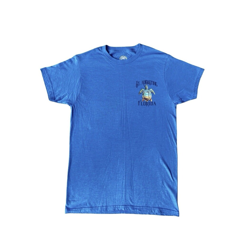 The Duck Company St Augustine Florida Turtle T-Shirt Small Blue Graphic Tee